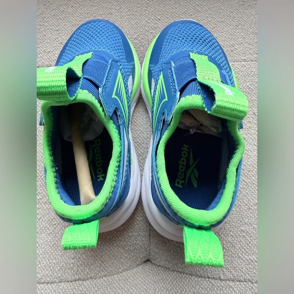 NWOT Reebok boys Lite Spinner blue/green/white lightweight sneakers size 6K
